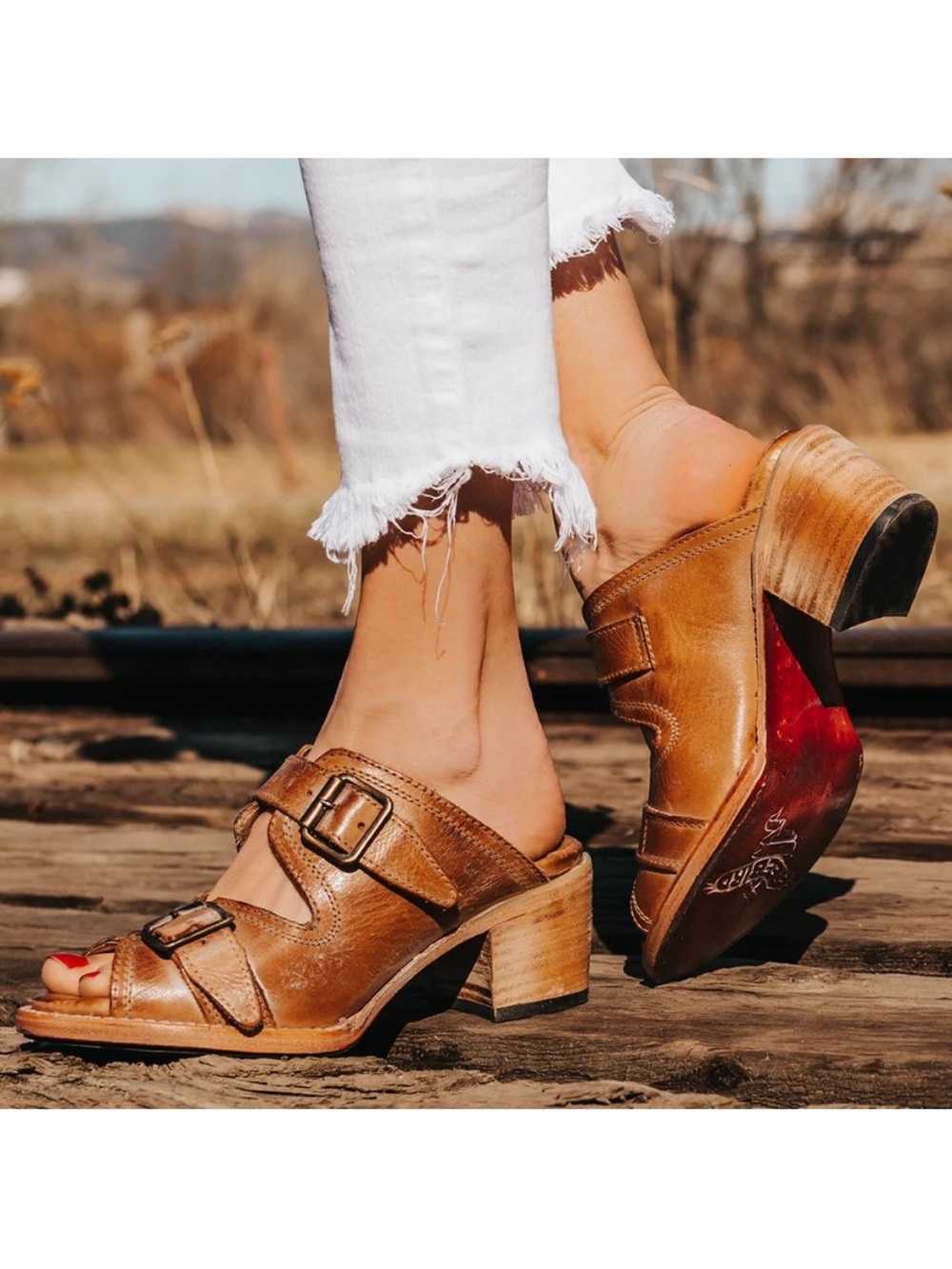 Freebird by Steven Caprice Tan Leather Buckled Sandals